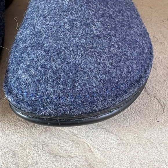 Finn Comfort sz 38 EU blue wool slip on clogs with flower made in Germany - Picture 3 of 13